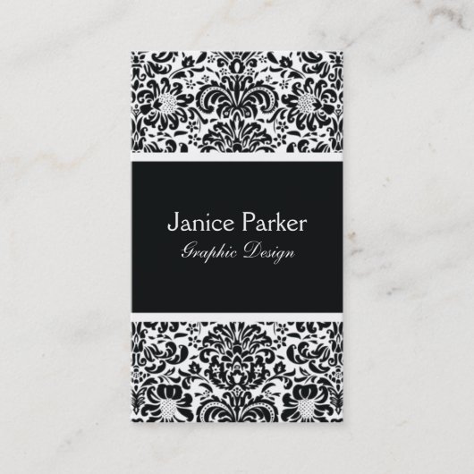 白黒ダマスク織の名刺 名刺 (正面)