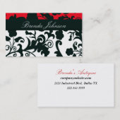 白黒ダマスク織の名刺 名刺 (正面/裏面)