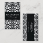 白黒ダマスク織の名刺 名刺 (正面/裏面)