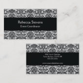 白黒ダマスク織の名刺 名刺 (正面/裏面)