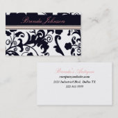 白黒ダマスク織の名刺 名刺 (正面/裏面)