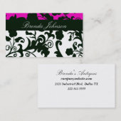 白黒ダマスク織の名刺 名刺 (正面/裏面)