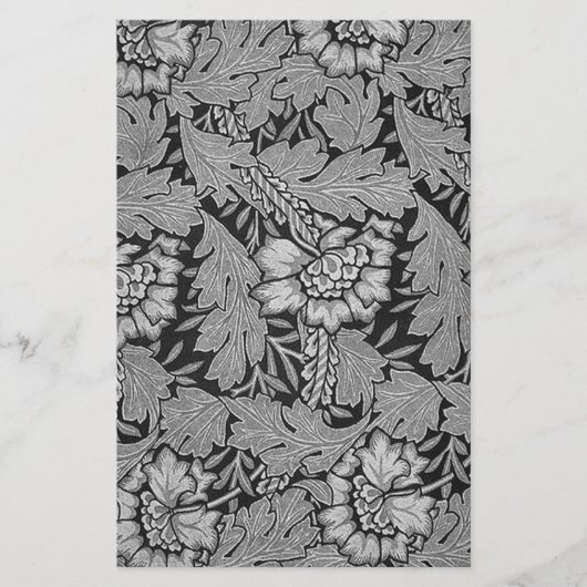 白黒ダマスク織の技術の紙 便箋 (正面)