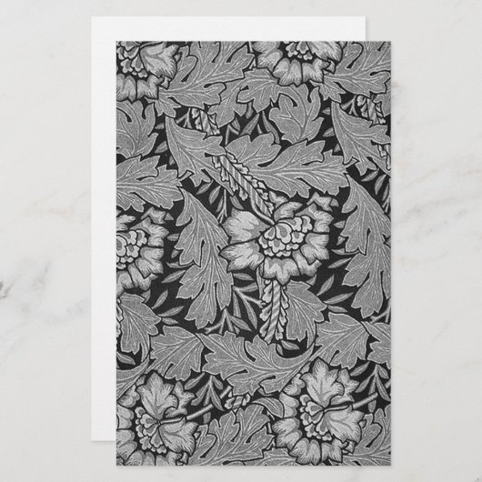 白黒ダマスク織の技術の紙 便箋 (正面/裏面)