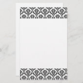 白黒ダマスク織の文房具 便箋 (正面/裏面)