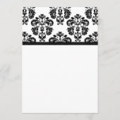 白黒ダマスク織の結婚式メニューカード メニュー (裏面)