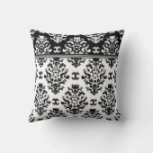 白黒ダマスク織の装飾用クッション クッション (裏面)