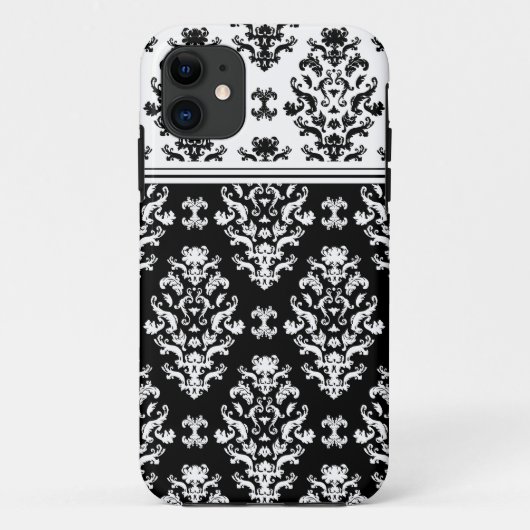 白黒ダマスク織のiPhone 5の箱 Case-Mate iPhoneケース (裏面)