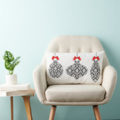 白黒ダマスク織はクリスマスの枕を飾ります ランバークッション (椅子)