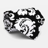 白黒ダマスク織パターン ネクタイ (ロール)