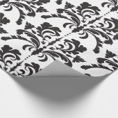 白黒ダマスク織パターン ラッピングペーパー (角)