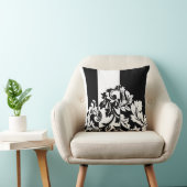 白黒ダマスク織 クッション (椅子)