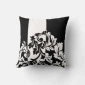白黒ダマスク織 クッション (裏面)