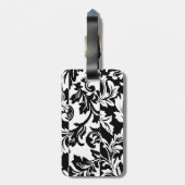 白黒ダマスク織 ラゲッジタグ (裏面縦)