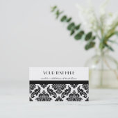 白黒ダマスク織 名刺 (スタンド正面)