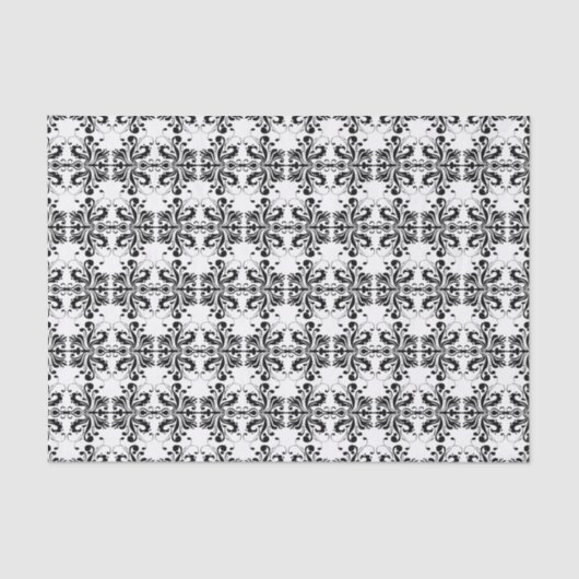 白黒ダマスク織 薄葉紙 (正面)