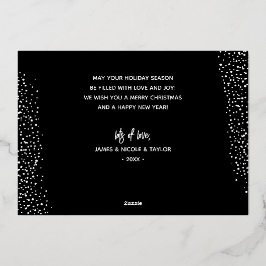 白黒ダマスク金ゴールド 箔シーズンカード (裏面)