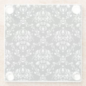 白黒ダマスク ガラスコースター (裏面)