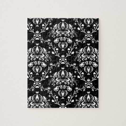 白黒ダマスク ジグソーパズル (縦)