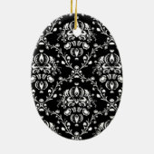 白黒ダマスク セラミックオーナメント (裏面)