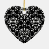 白黒ダマスク セラミックオーナメント (裏面)