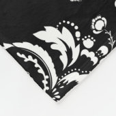 白黒ダマスク フリースブランケット (角)