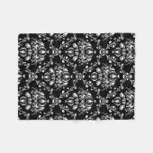 白黒ダマスク フリースブランケット (正面(横))