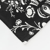 白黒ダマスク フリースブランケット (角)