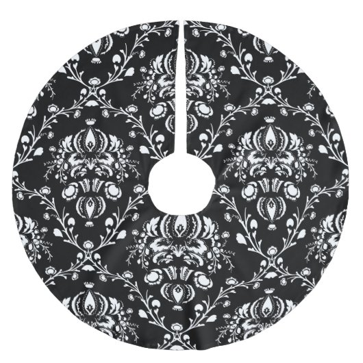 白黒ダマスク ブラッシュドポリエステルツリースカート (正面)