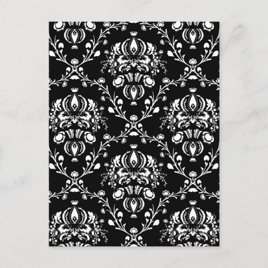 白黒ダマスク ポストカード (正面)