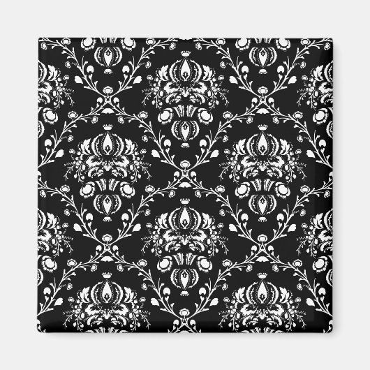 白黒ダマスク マグネット (正面)