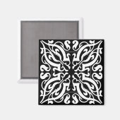 白黒ダマスク マグネット (正面/裏面)