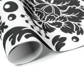 白黒ダマスク ラッピングペーパー (ロールコーナー)