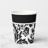 白黒ダマスク 紙コップ (裏面)