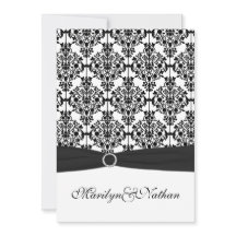 白黒ダマスクII結婚式招待状