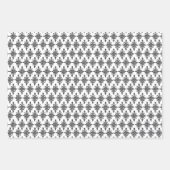 白黒ダマスコアニー大事な行事 ラッピングペーパーシート (正面3)