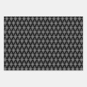 白黒ダマスコアニー大事な行事 ラッピングペーパーシート (正面)
