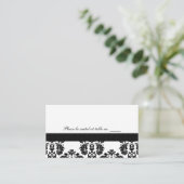 白黒ダマスコウェディングテーブル座席表 プレイスカード (スタンド正面)