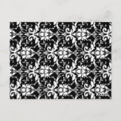 白黒ダマスコウェディングテーブル番号カード ポストカード (裏面)