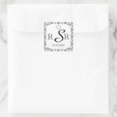 白黒ダマスコウェディングモノグラム スクエアシール (バッグ)