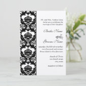 白黒ダマスコウェディング招待状 招待状 (スタンド正面)