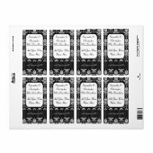 白黒ダマスコウエディングワインボトル ラベル (フルシート)
