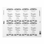 白黒ダマスコウエディングワインラベル ラベル (フルシート)