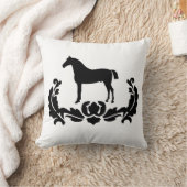 白黒ダマスコウマ クッション (ブランケット)