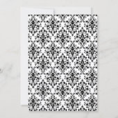 白黒ダマスコシルバフェイクーリボン結婚の 招待状 (裏面)