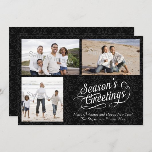 白黒ダマスコシーズンのご挨拶 シーズンカード (正面/裏面)