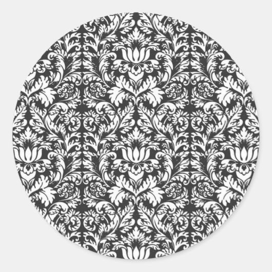 白黒ダマスレースブロケード ラウンドシール (正面)