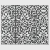 白黒ダマスレースブロケード ラッピングペーパー (フラット)