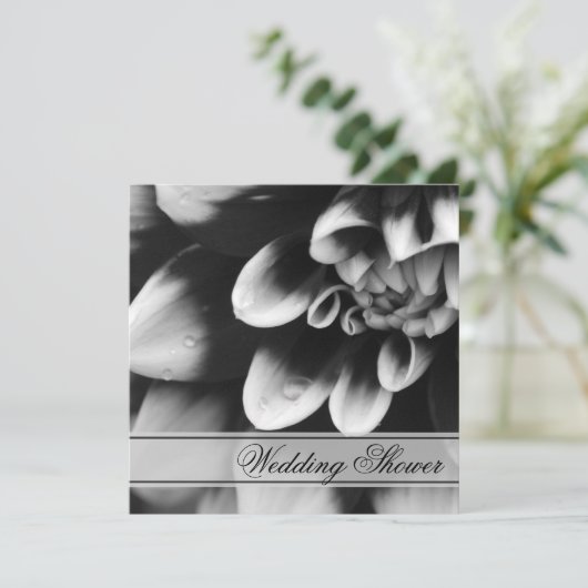 白黒ダリアカップルウェディングシャワー 招待状 (スタンド正面)