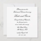 白黒ダリアフラワーリハーサルディナー 招待状 (裏面)